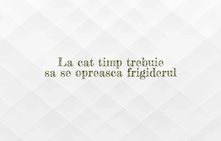 la cat timp trebuie sa se opreasca frigiderul