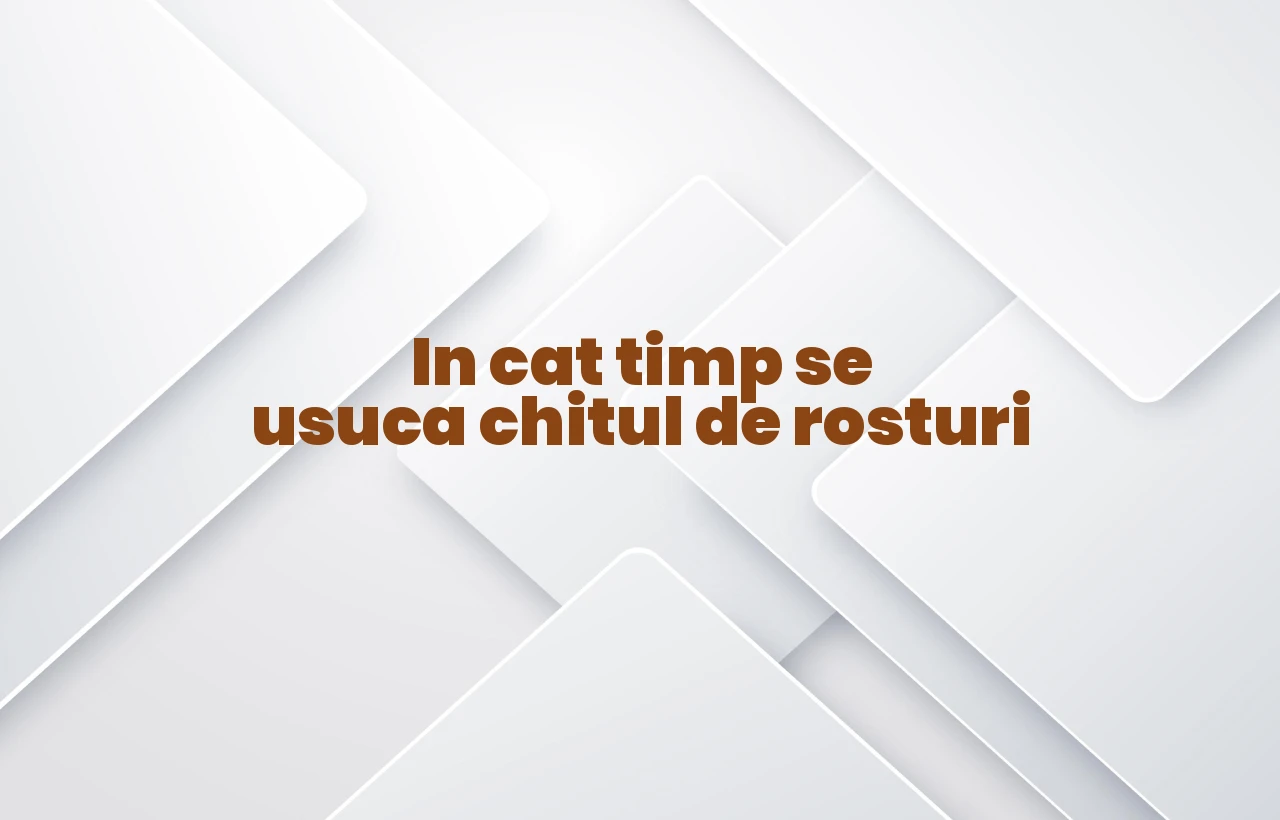 in cat timp se usuca chitul de rosturi