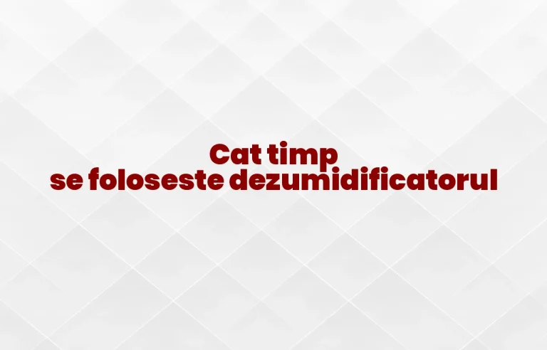 cat timp se foloseste dezumidificatorul