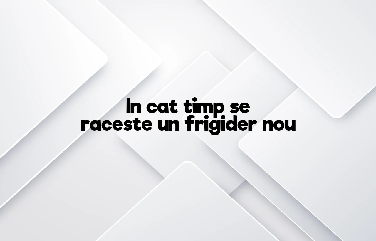 in cat timp se raceste un frigider nou