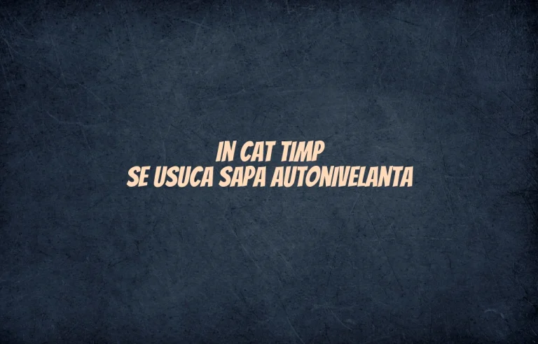 in cat timp se usuca sapa autonivelanta