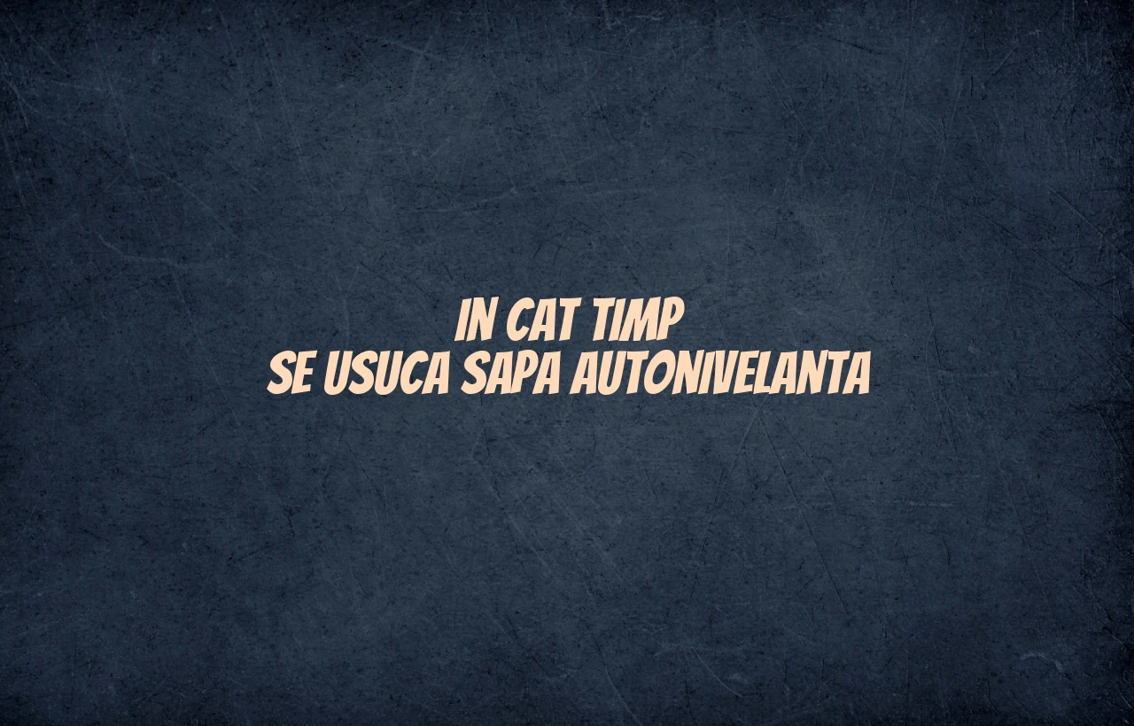 in cat timp se usuca sapa autonivelanta