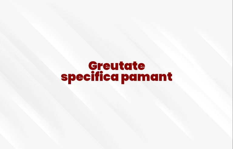 greutate specifica pamant
